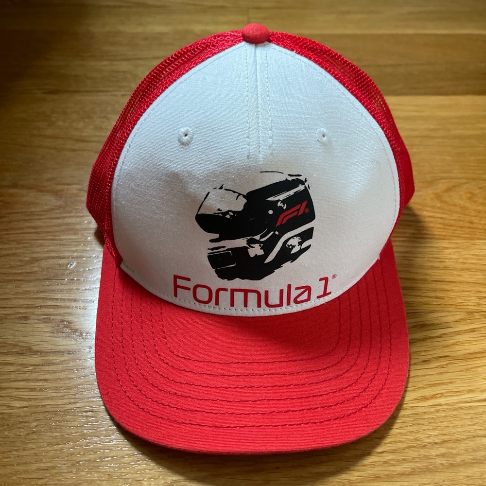 Red and White Formula 1 Cap from Abercrombie